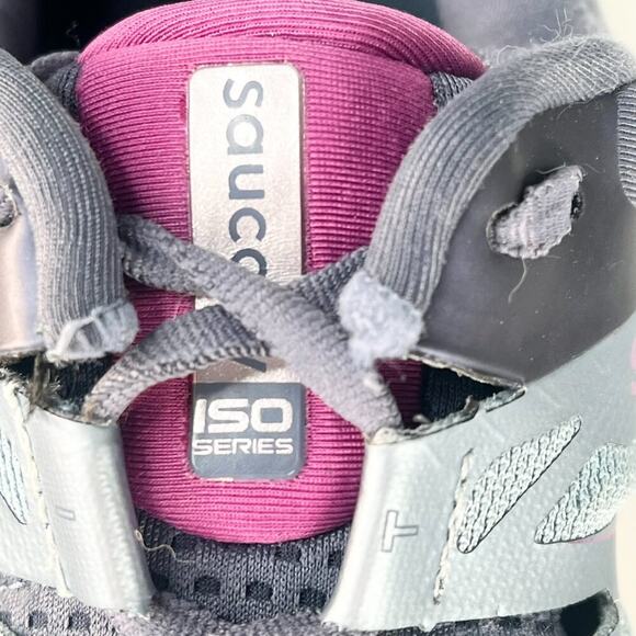 Saucony Triumph ISO 4 Running Sneakers Shoes Fog Grey Silver Purple Women 10 - Picture 10 of 13